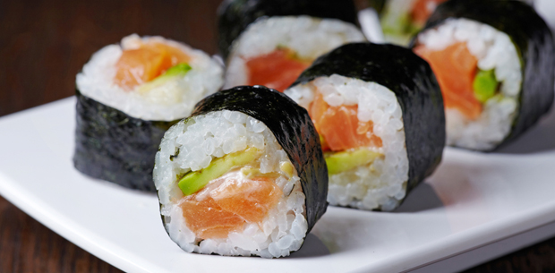 Salmon and avocado sushi | OverSixty