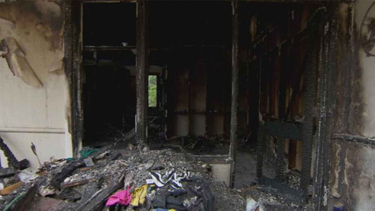 Entire house in ashes after alleged firebombing