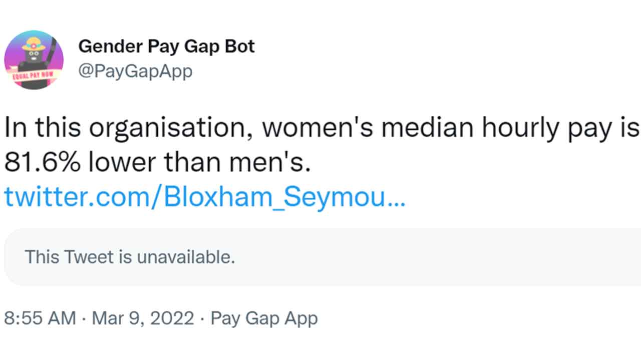 Companies scramble after being called out by gender pay gap bot