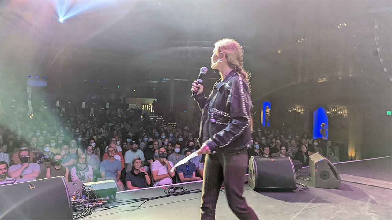 Grace Tame makes waves at comedy show