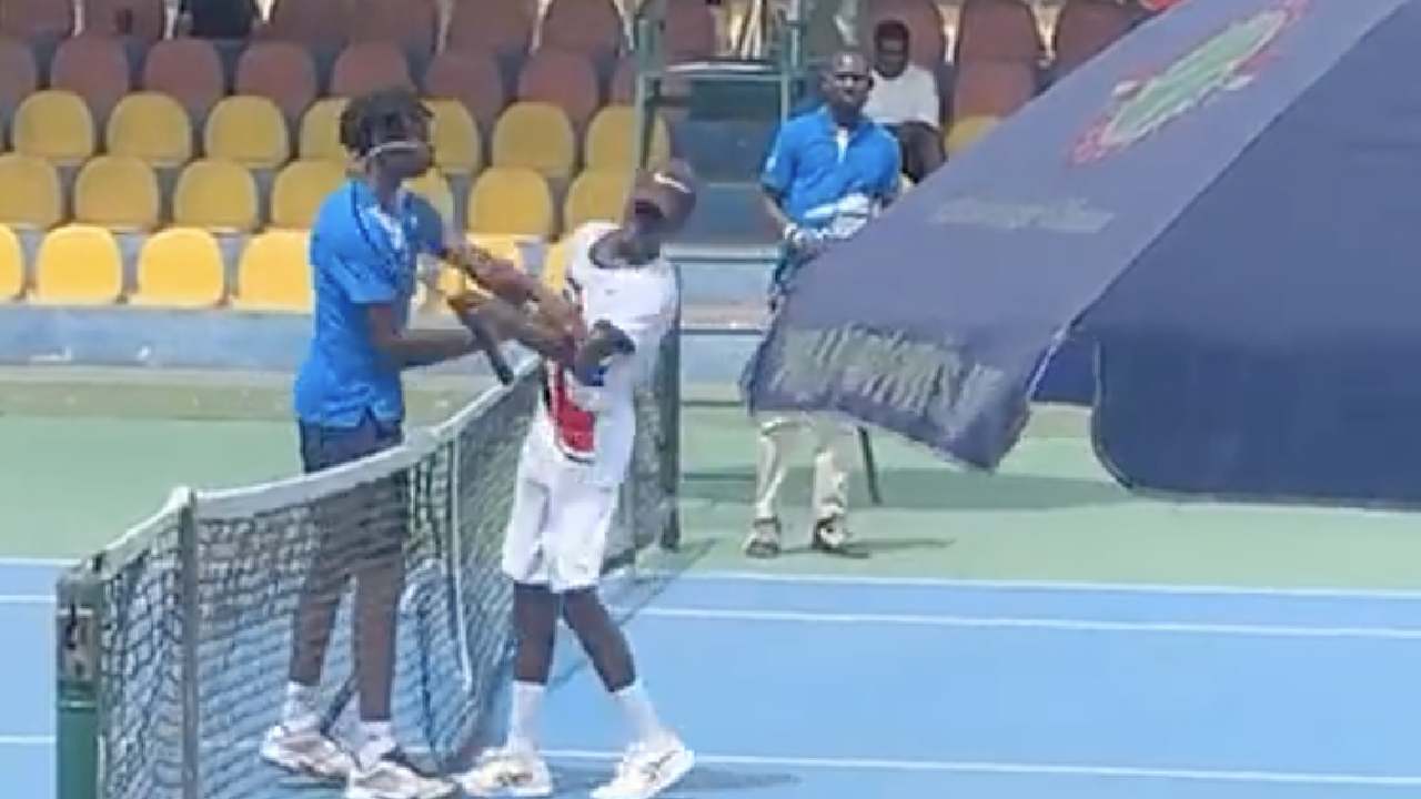 Wild scenes after No.1 seed slaps opponent at the net