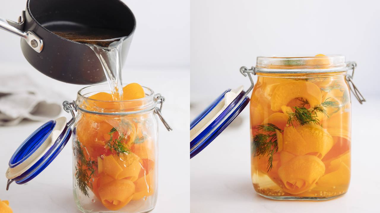 From a series of recipes designed by Xali: Pickled carrots and dill 