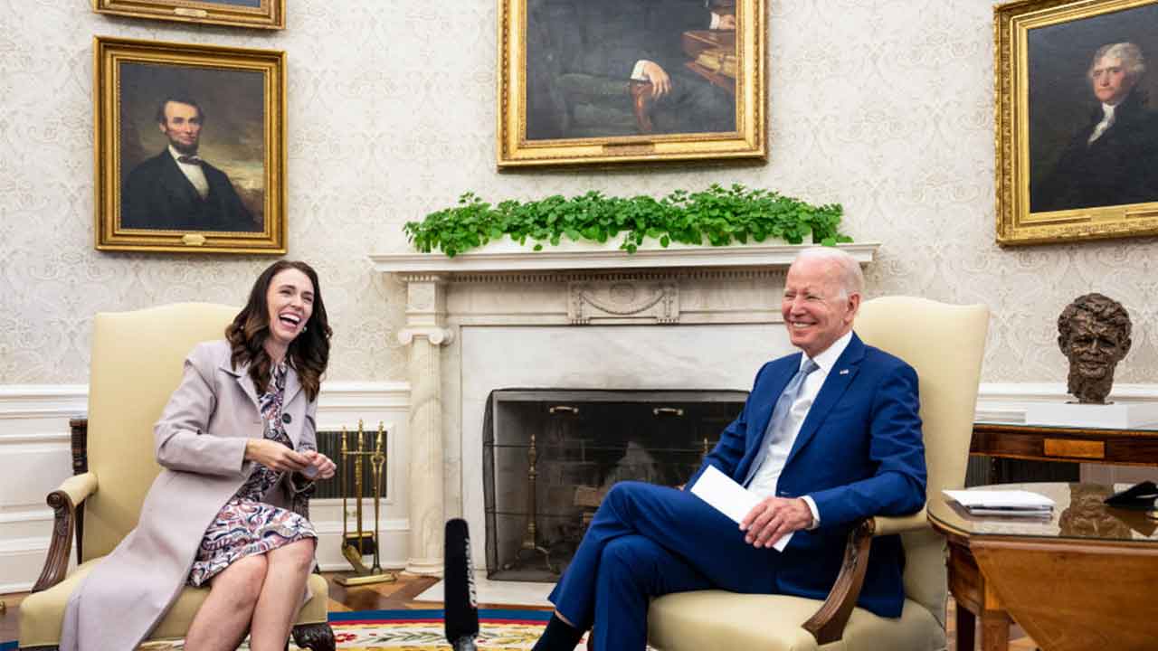 Jacinda Ardern welcomed as “good friend” by Joe Biden