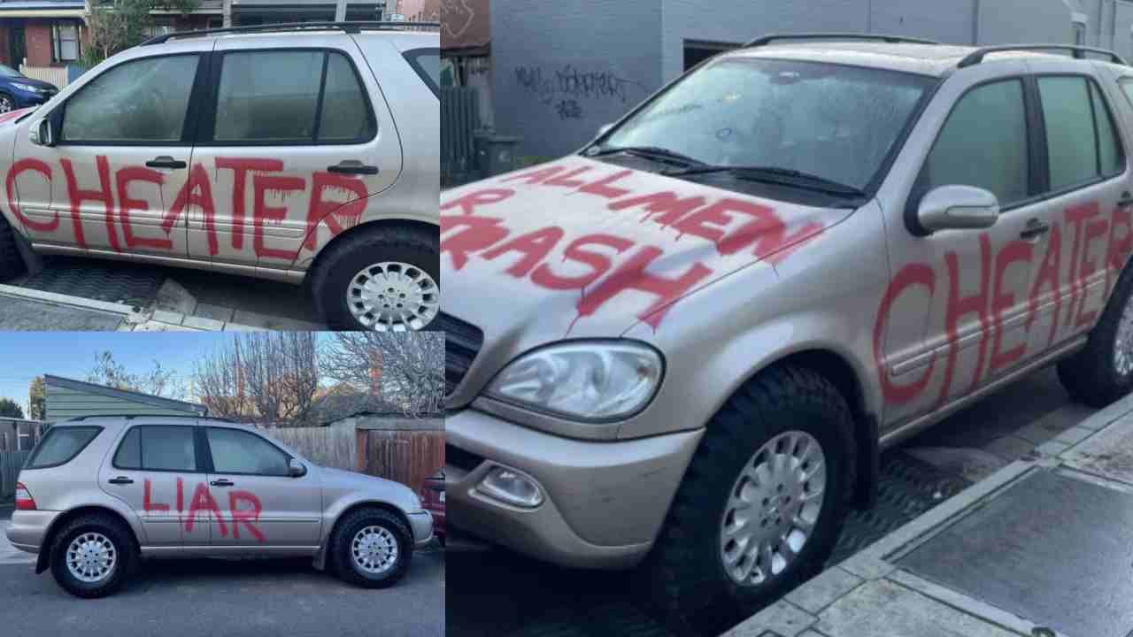 Woman graffitis ex-boyfriend’s car