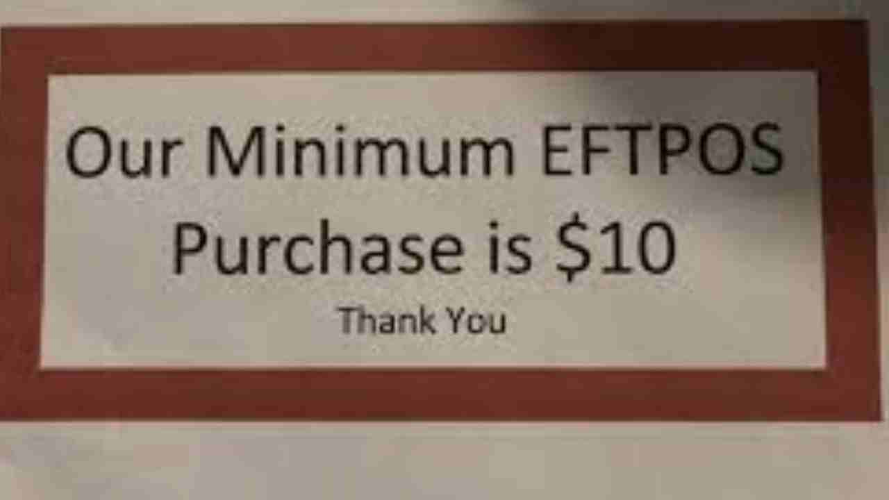 Is it legal to have a minimum spend for eftpos?