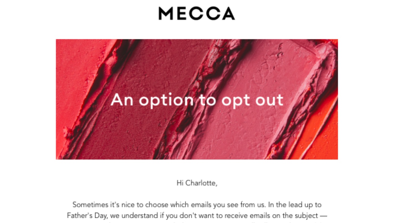 Beauty brand praised for “thoughtful” opt-out email