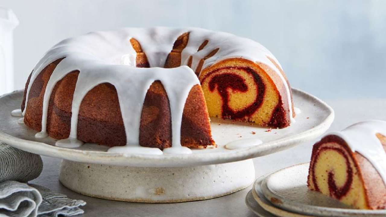 A red velvet twist on the classic marble cake 
