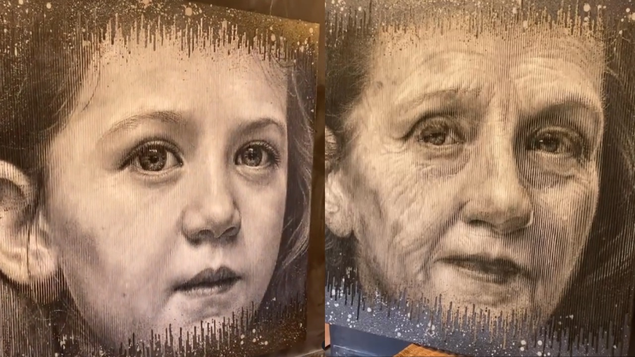 Artist’s mind-mending portraits age before your eyes