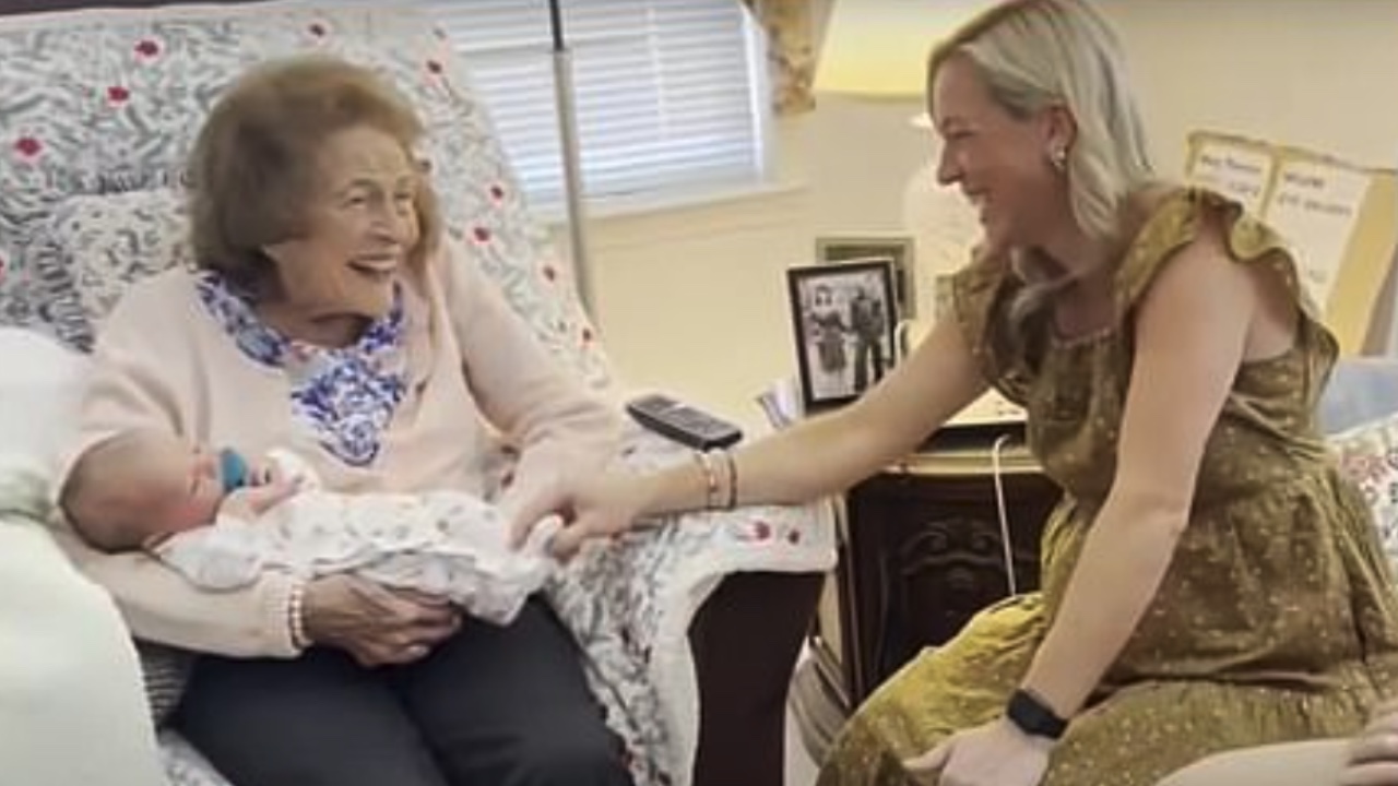 Woman welcomes 100th great-grandchild ahead of her 100th birthday
