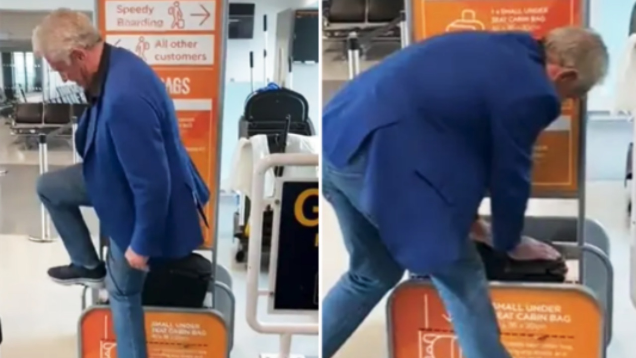 Man’s desperate attempt to avoid baggage fees goes viral