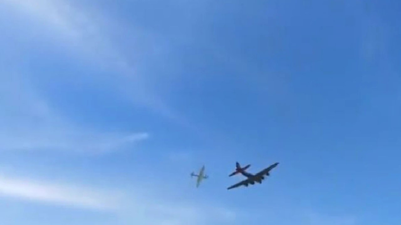 Horrific end to airshow as two planes collide