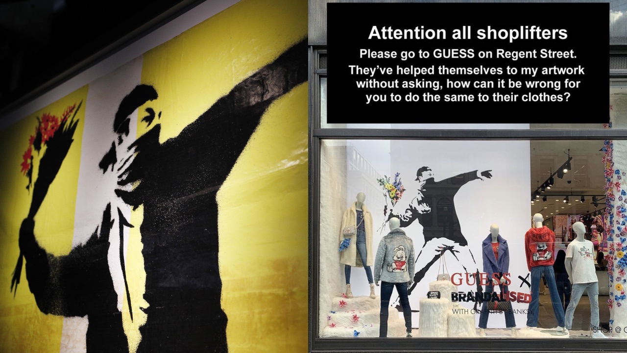 Banksy encourages stealing from luxury store after unauthorised use of his artwork