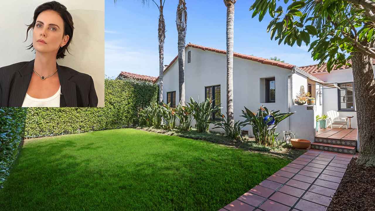 Charlize Theron lists serene Spanish-style home