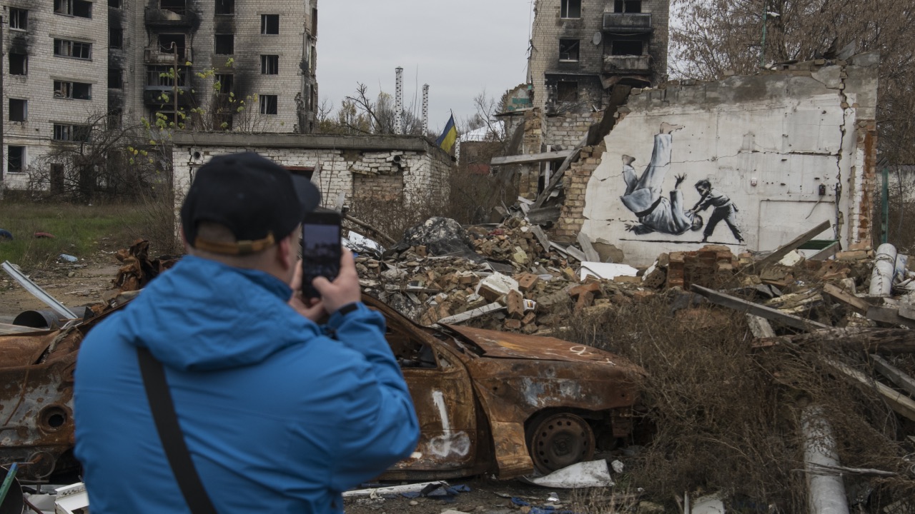 Banksy in Ukraine: how his defiant new works offer hope
