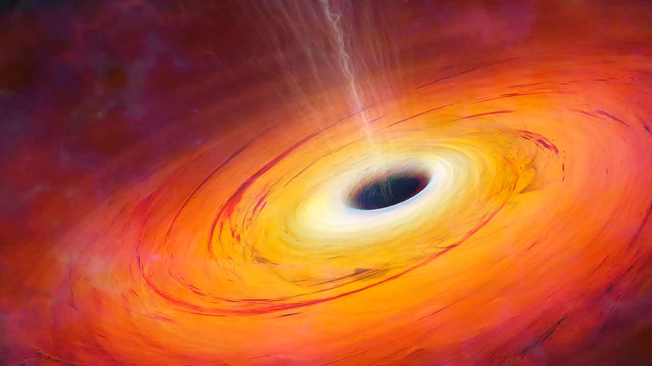 Caught in the act: supermassive black hole 8.5 billion light years away enjoys violent stellar snack