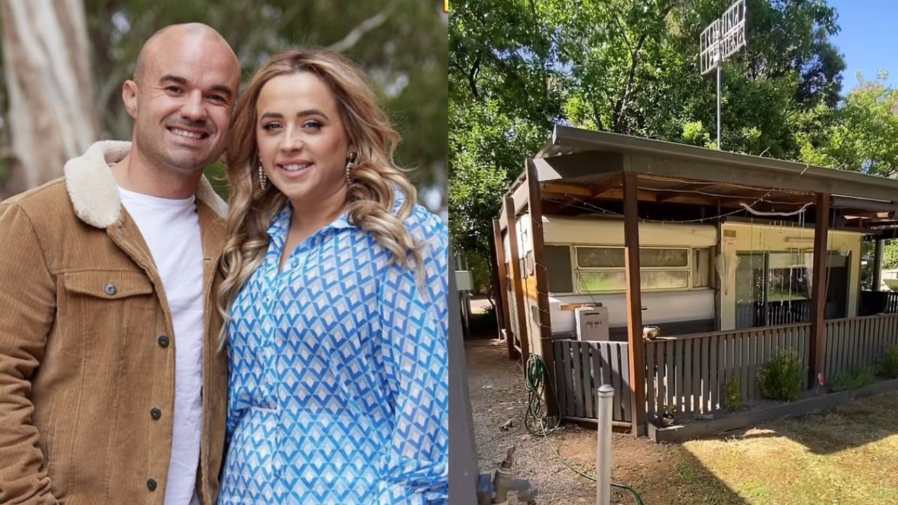 The Block couple hit back at claims they are living in a caravan