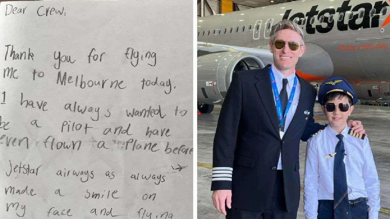 “From future Captain Seb”: Little boy blows away Jetstar crew with kind gesture