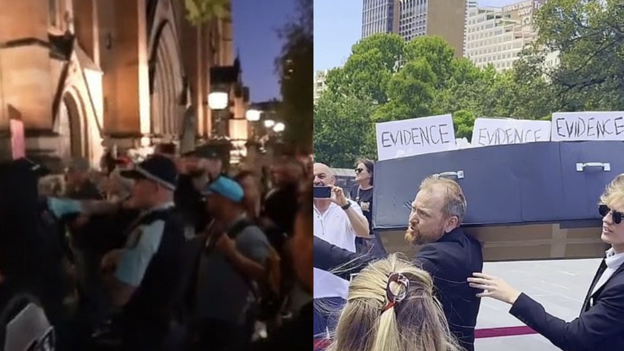 George Pell's memorial hijacked by protestors 