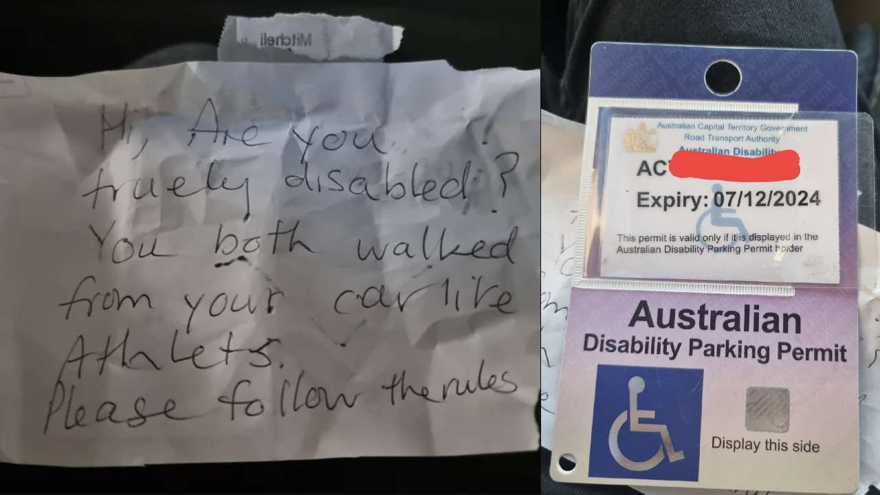 Woman slams parking note asking if she was “truly disabled”