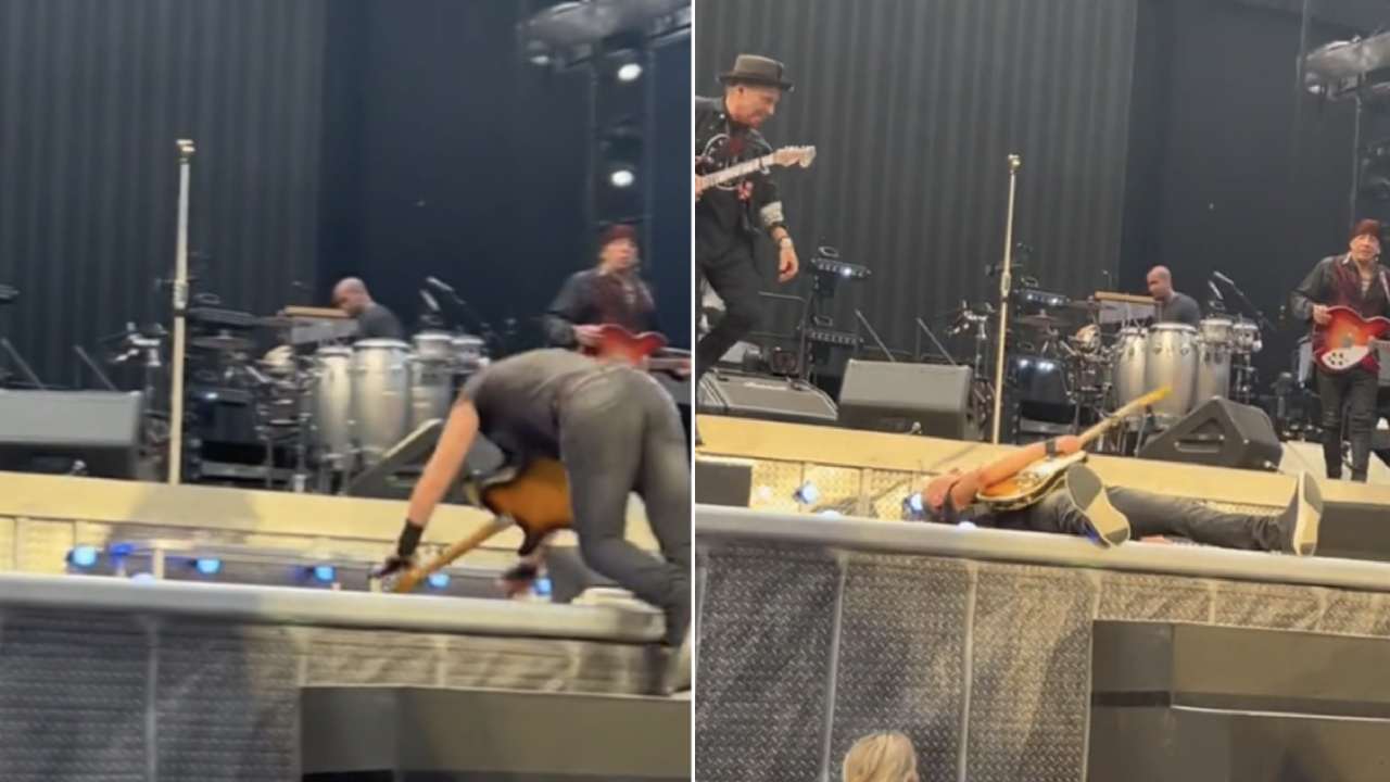 Bruce Springsteen falls on stage leaving fans stunned