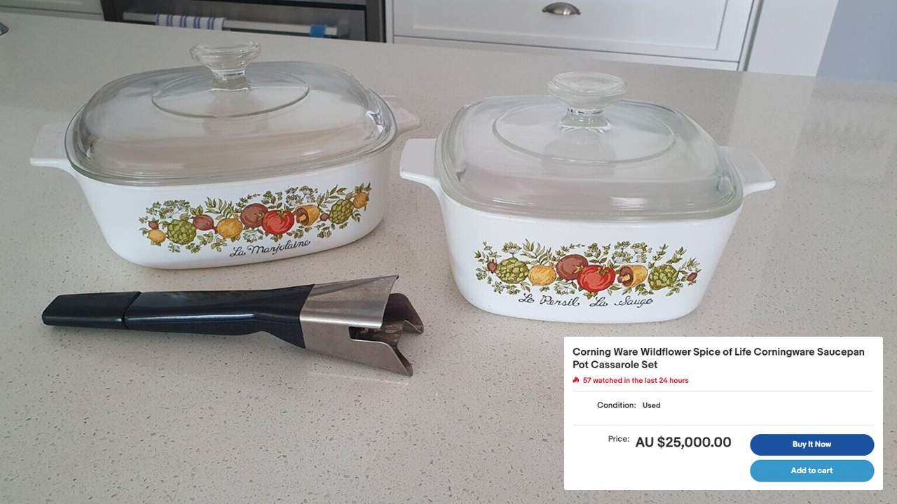 Aussies race to the kitchen as CorningWare prices soar