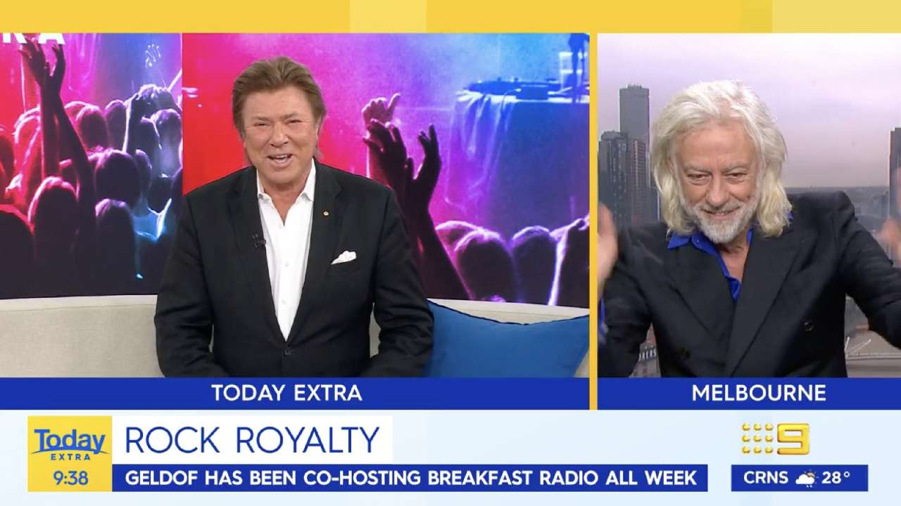 Richard Wilkins and Sir Bob Geldof catch up live on air