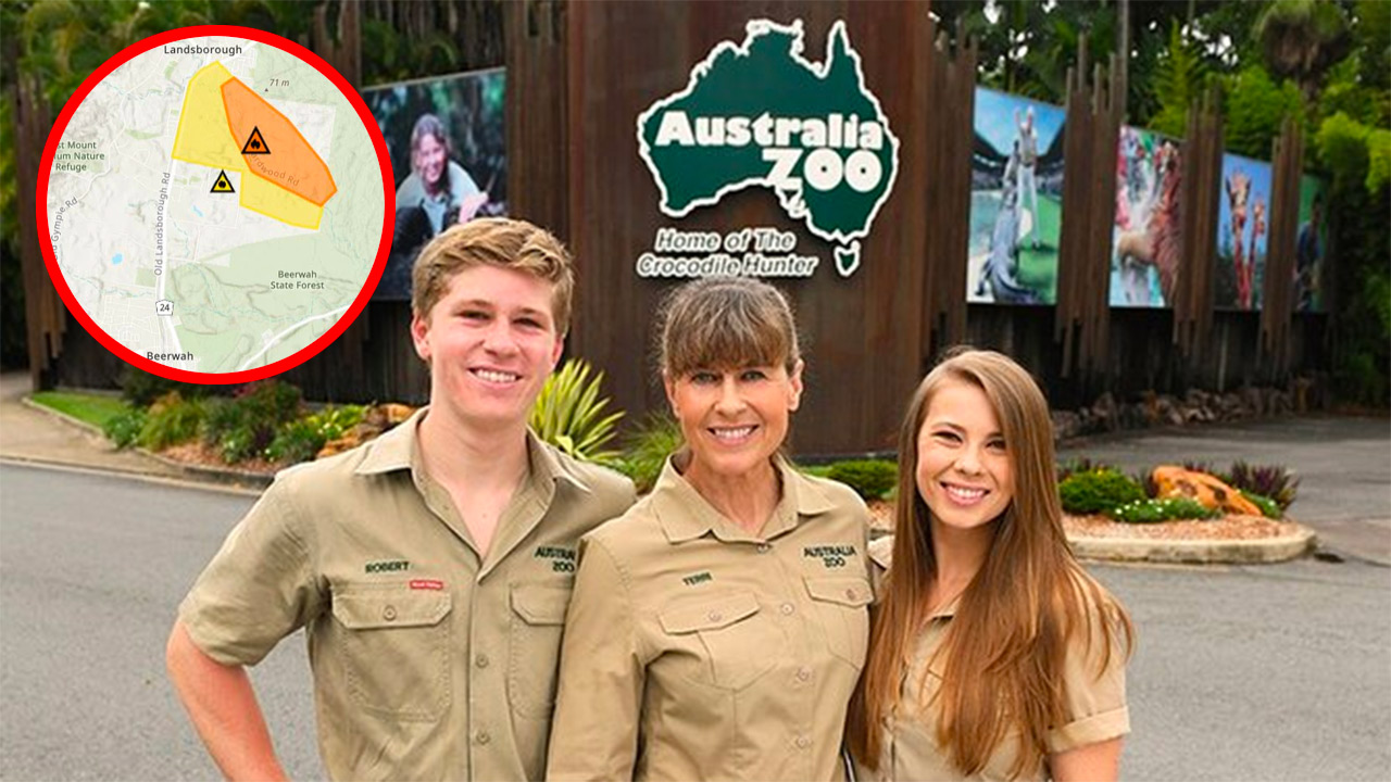 Fast-moving bushfire threatens Australia Zoo