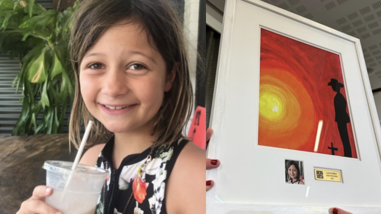Little girl's Anzac artwork sells at auction for $100,000