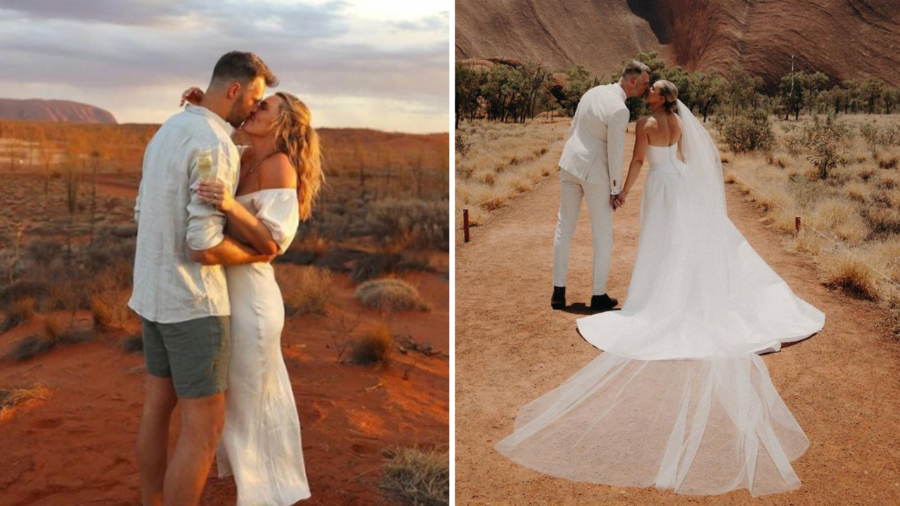 Adorable detail in Channel 7 star's stunning Uluru wedding