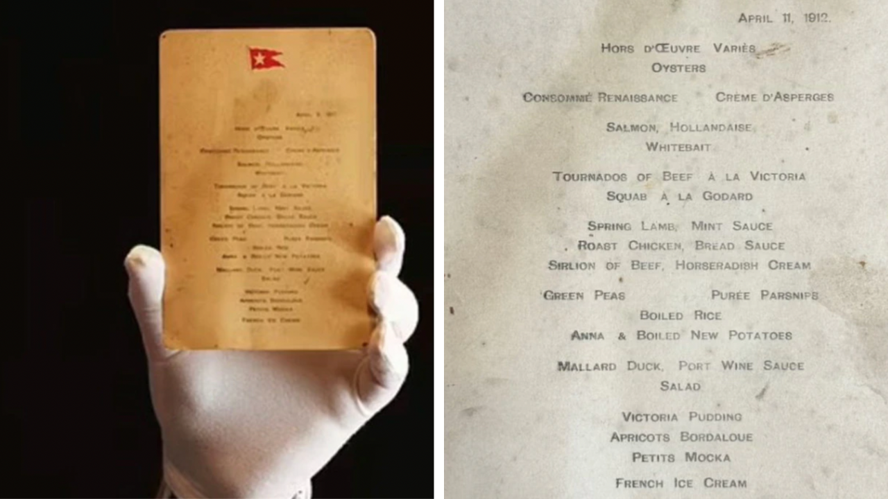 Eye-watering price tag for "remarkable" first class Titanic menu
