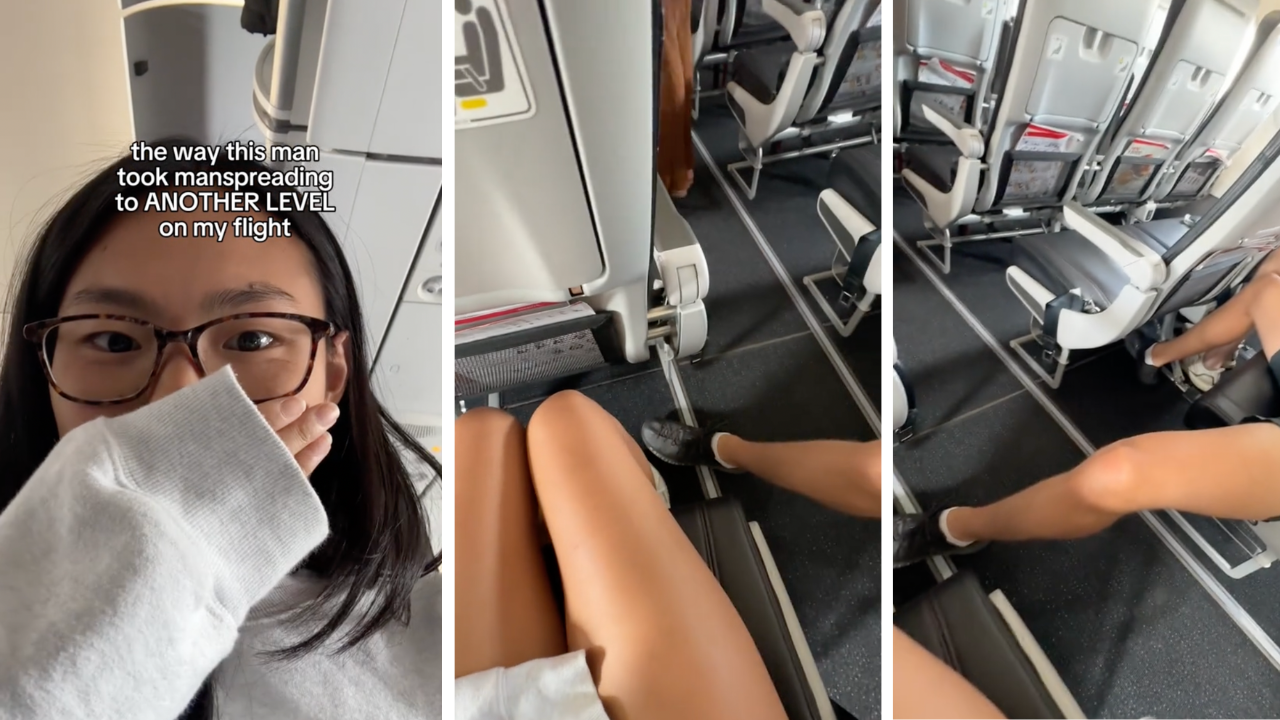 Passenger slammed as he takes "manspreading to ANOTHER LEVEL"