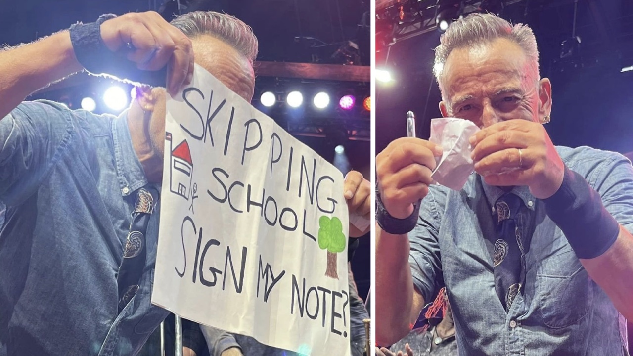 Bruce Springsteen helps a fan skip school for his concert