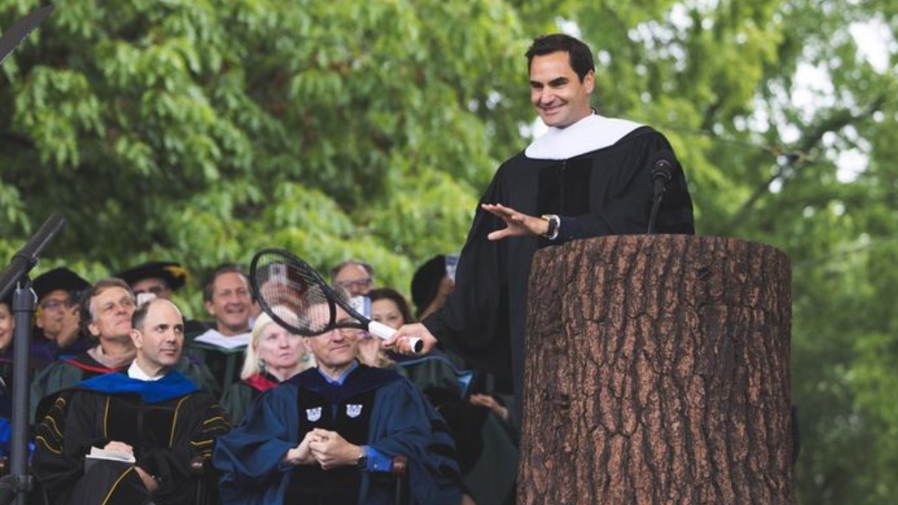 "Best speech ever": Roger Federer's hilarious address to graduates