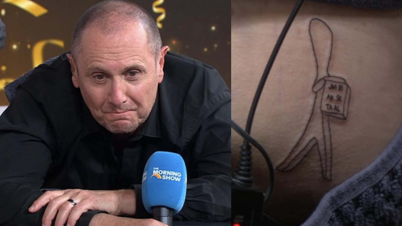 Larry Emdur gets tattooed live on air