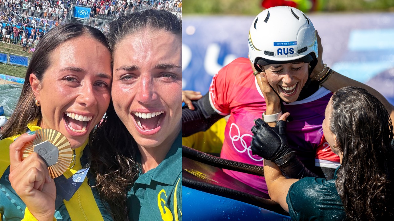 Jessica Fox reacts to her sister's gold medal victory