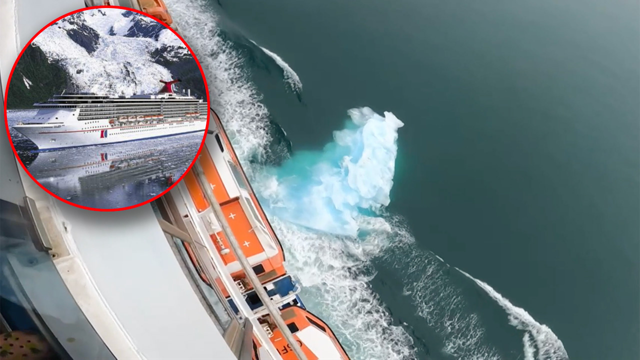 "Titanic moment": Cruise ship passenger captures iceberg collision