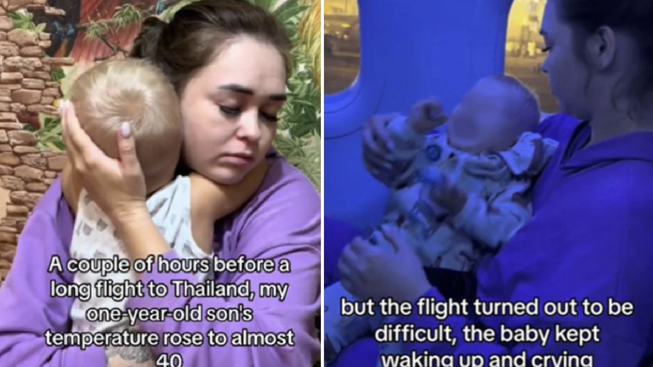 Parents under fire for taking their sick toddler on a long-haul flight