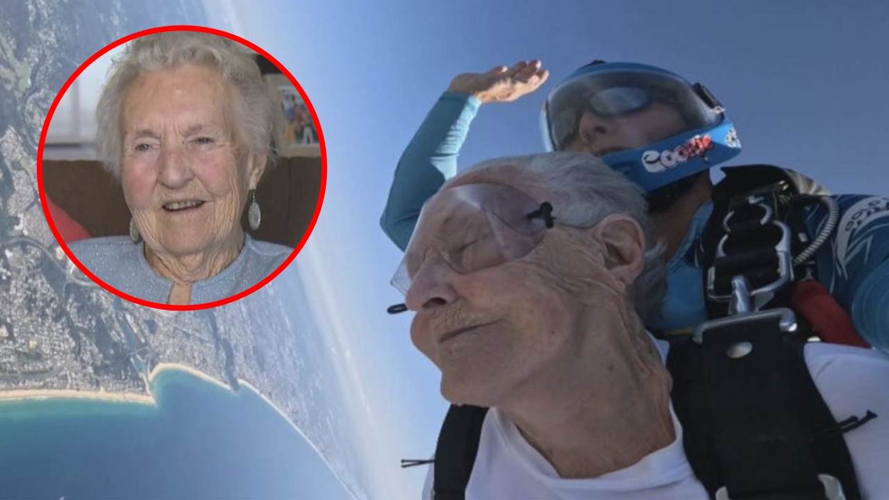 Great-grandmother celebrated her 93rd birthday by skydiving