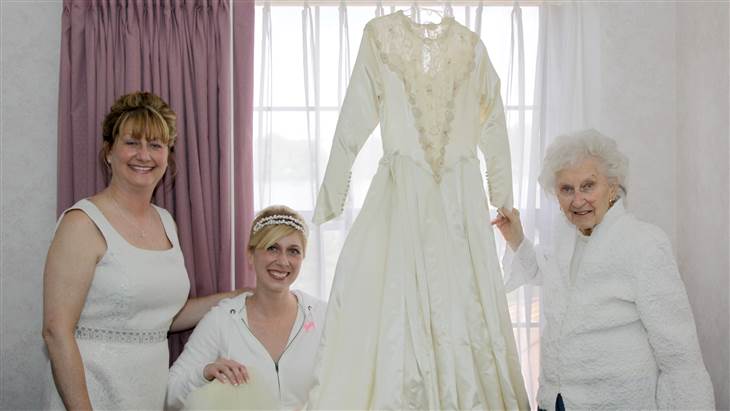 This wedding dress has been worn by three generations | OverSixty