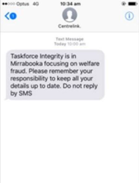 Centrelink In Text