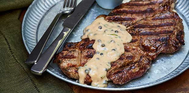 Steak With Pepper Sauce Oversixty 