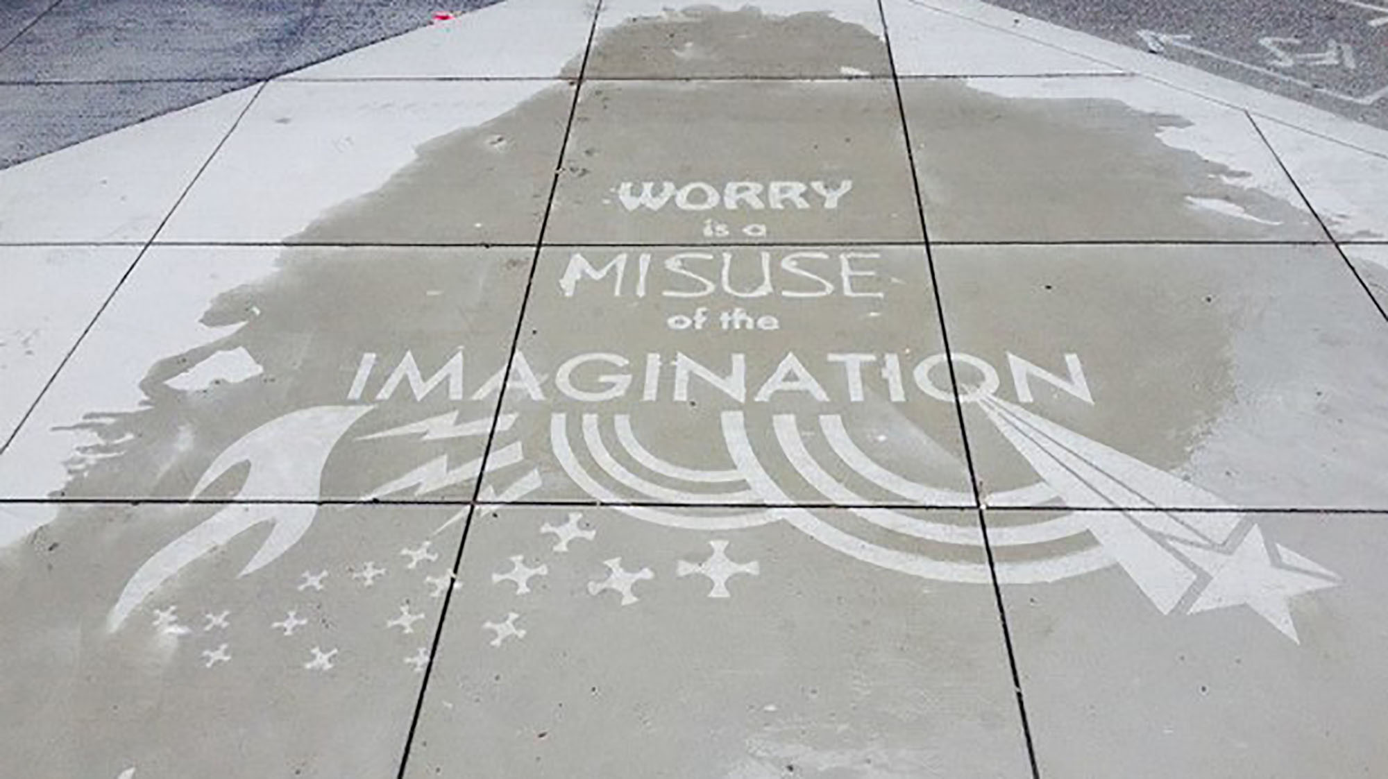 Art that is only visible when it rains