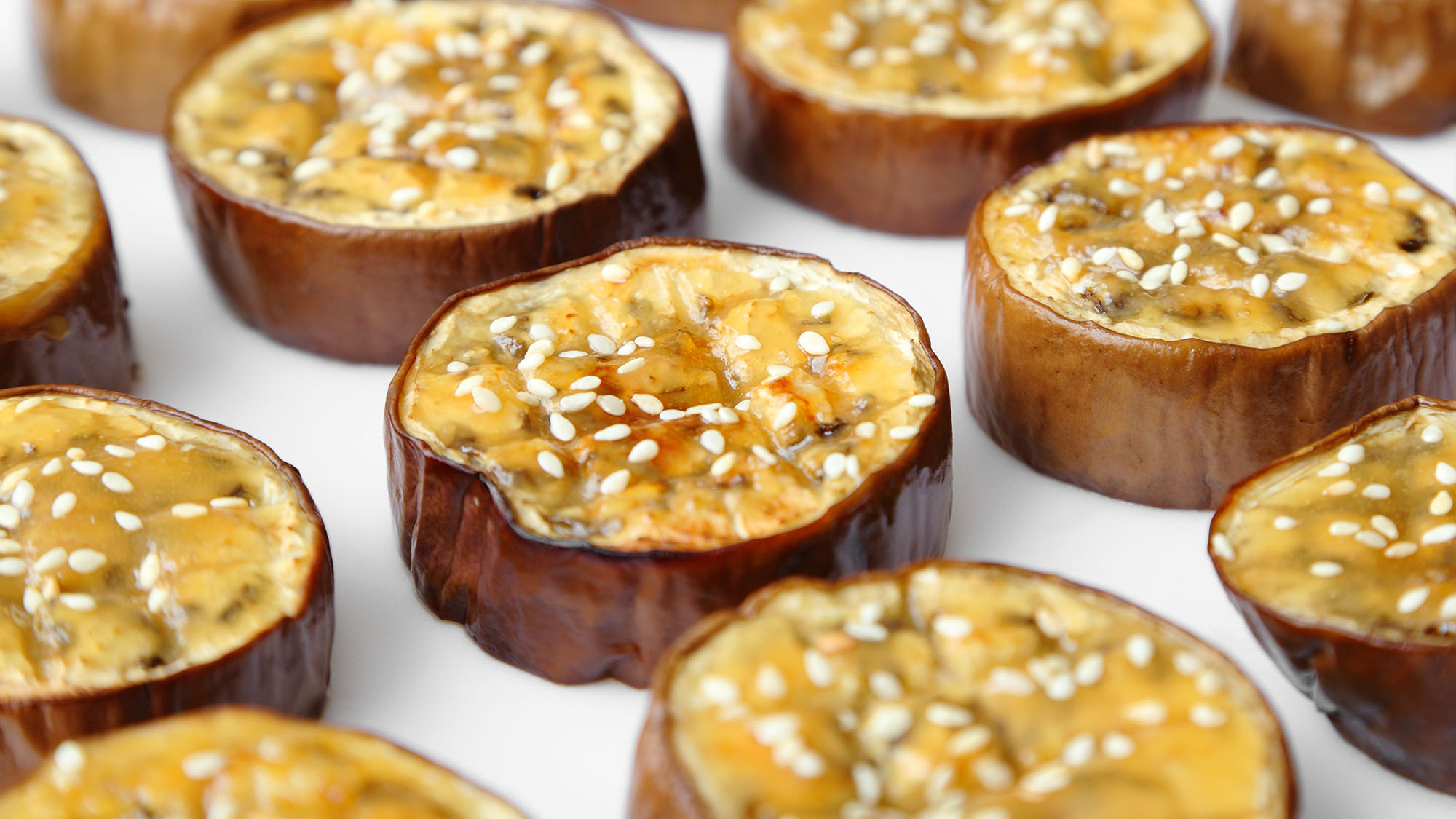Ginger and miso glazed eggplant