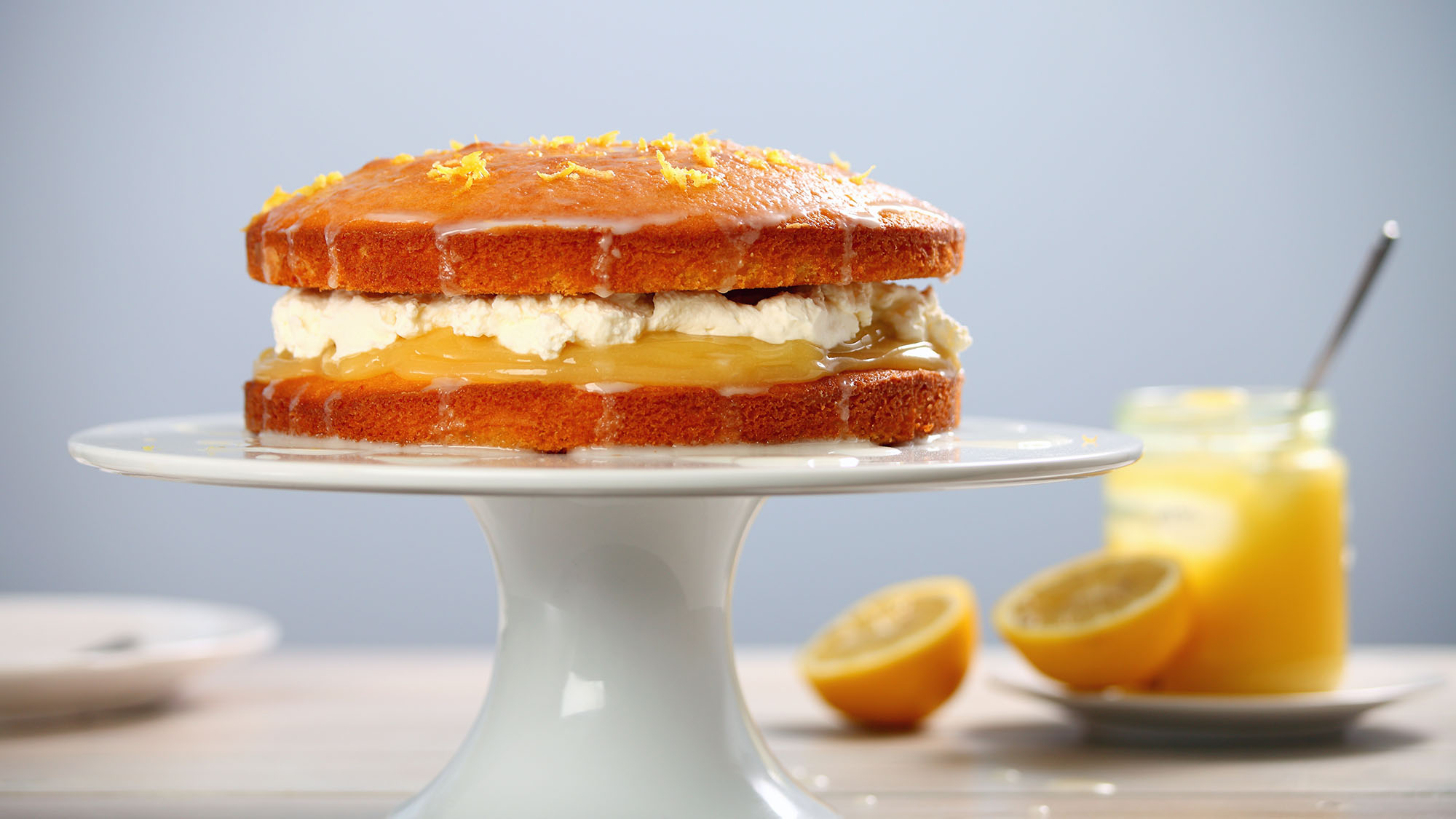 Lemon curd and cream sponge cake | OverSixty