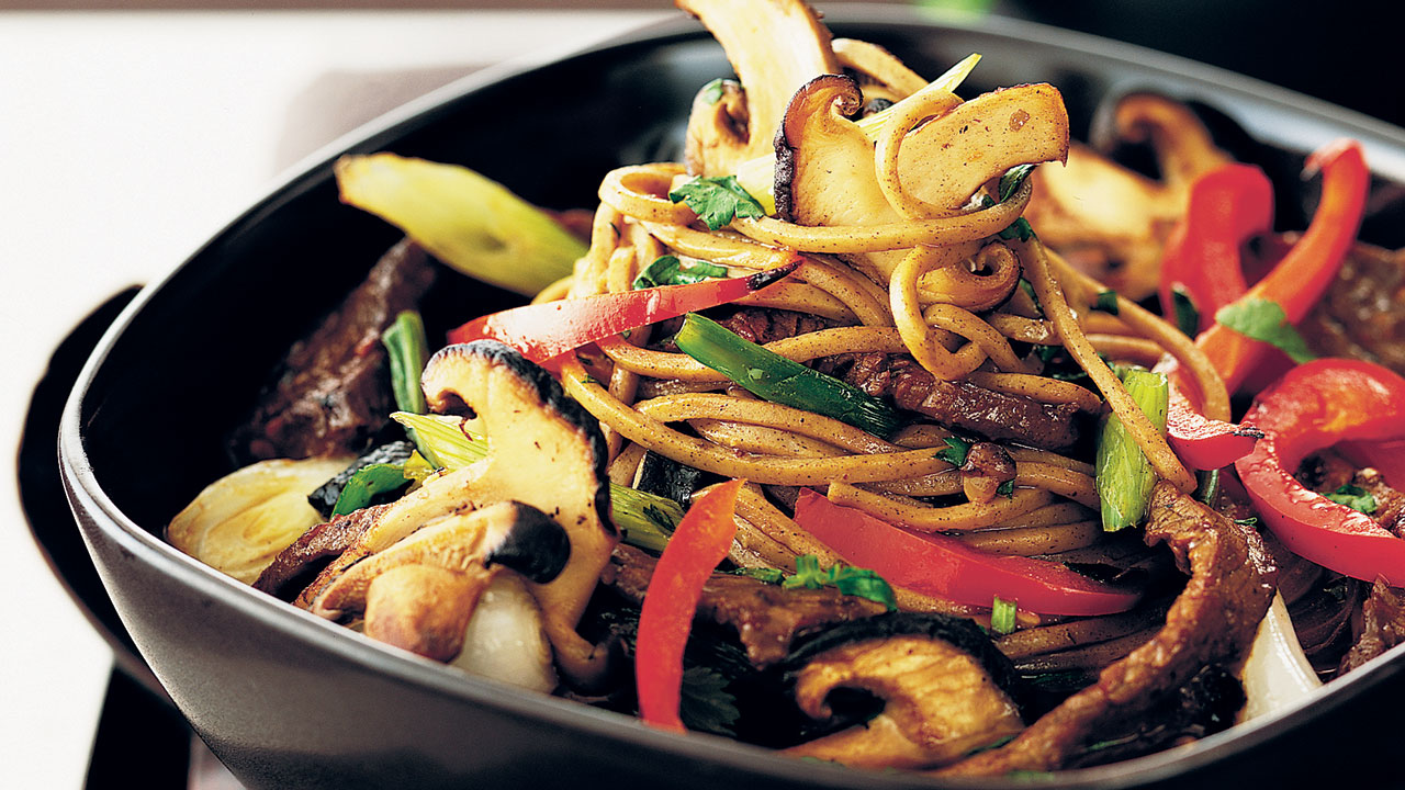 Delicious Japanese beef with soba noodles