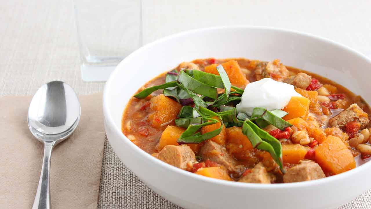 Warming pork and butterbean stew