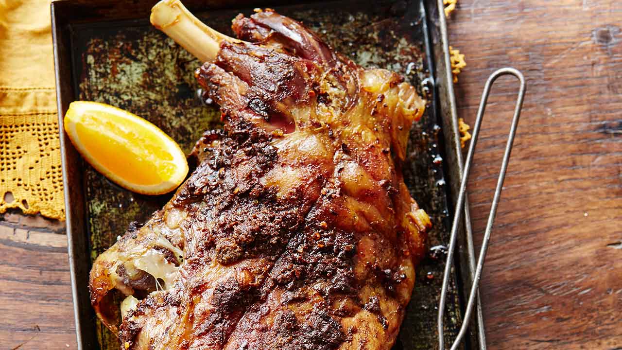 Mouth-watering Moroccan lamb with lemon spinach
