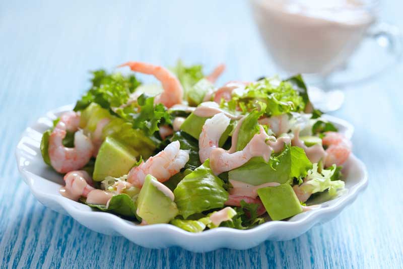 Simple prawn and avocado salad