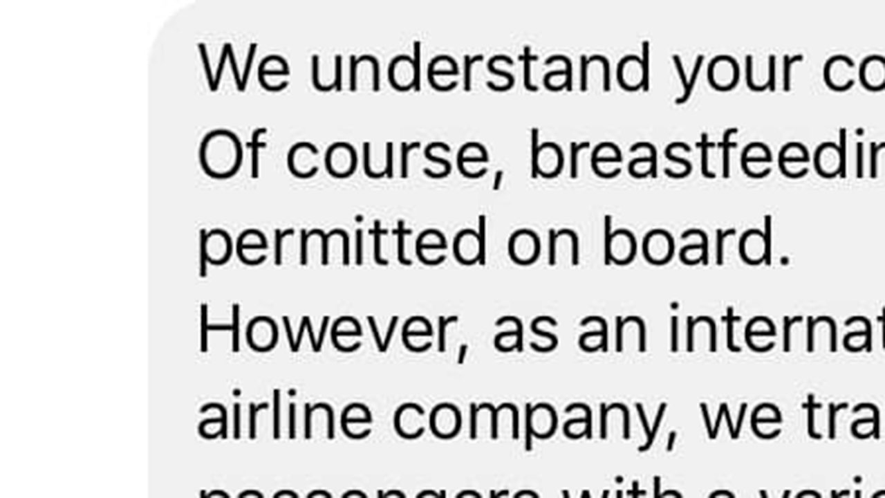Airline's response to breastfeeding mum on flight causes anger online 