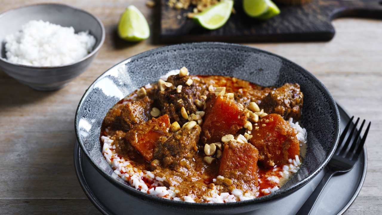 Warm up with delicious slow cooked massaman beef curry